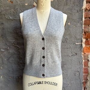 White+Warren Cashmere Button Vest